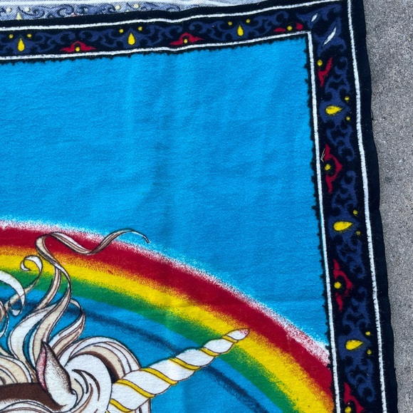 Vintage Colorful Rainbow Unicorn 70’s Tapestry Cloth Retro 420 Friendly - Picture 10 of 11
